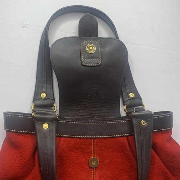 Dooney & Bourke red suede leather satchel bag - Picture 7 of 12